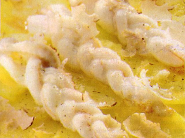 Trecce di sogliola con patate e tartufo bianco di San Miniato